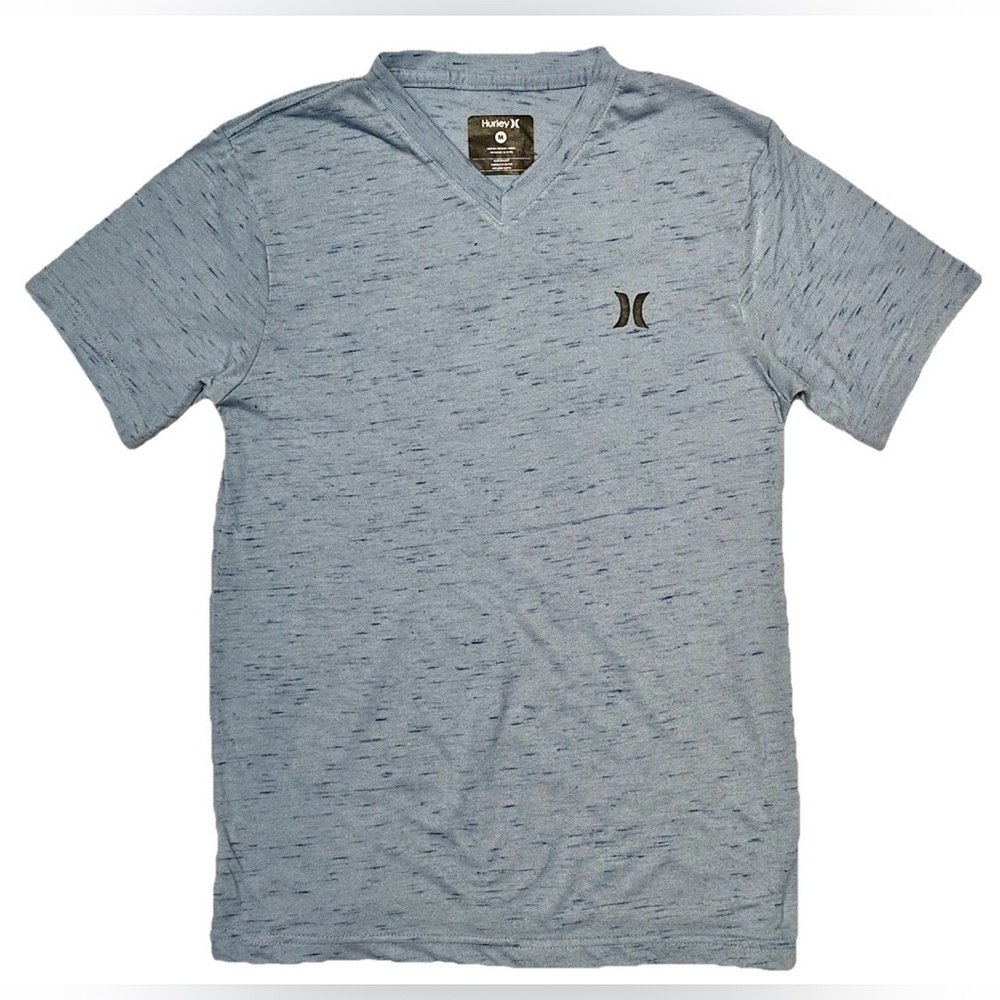 HURLEY V NECK SHIRT BOYS M MEDIUM BLUE SPECKLE